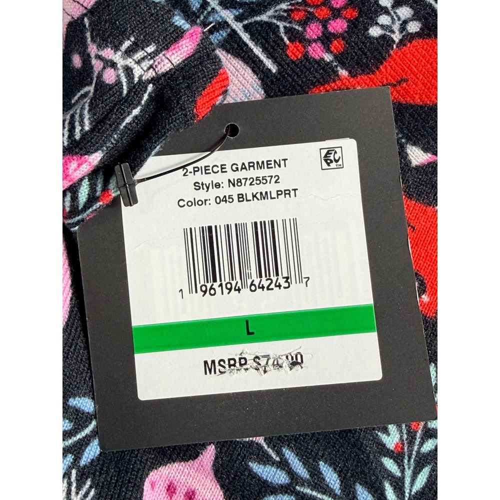 Ellen Tracy Womens Size Large 2-Piece Pajama Set Black Christmas Cardinal NWT - Picture 9 of 12